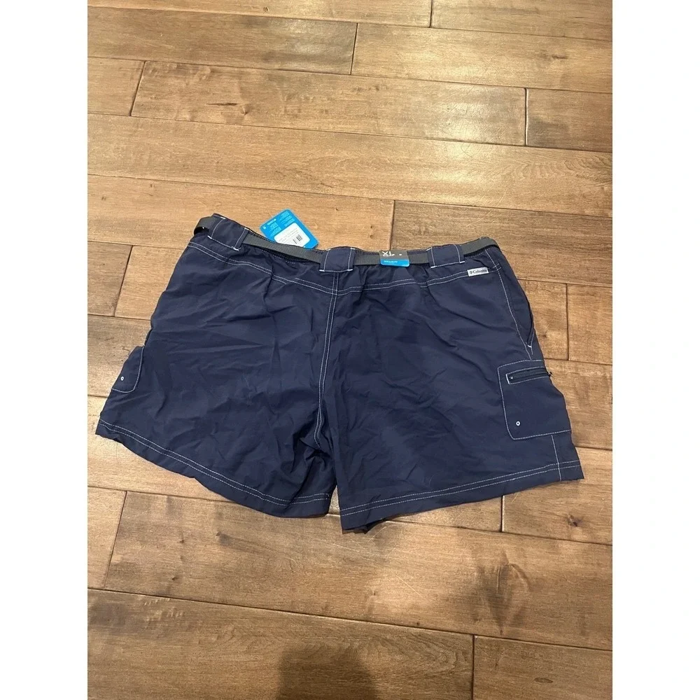 Columbia Sandy River Cargo‎ Shorts Womens XXXL Navy Blue Belted Outdoor Hiking